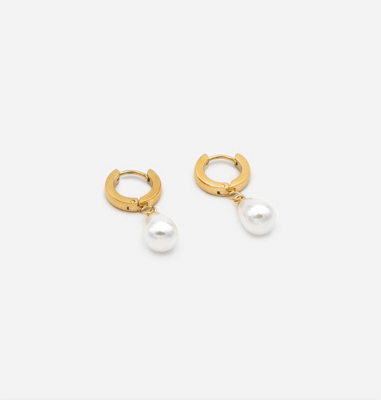 Gioyes 18k vergoldete Ohrringe „Hoops & Pearls“ Damen