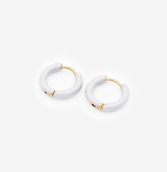 Gioyes 18k vergoldete Ohrringe „White Circle“ Damen