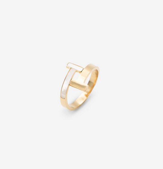 Gioyes 18k vergoldeter Ring „Gold &amp; White“ Damen