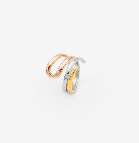 Gioyes Ring „Metallic Trio“, Rosévergoldet &amp; 18k vergoldet Damen